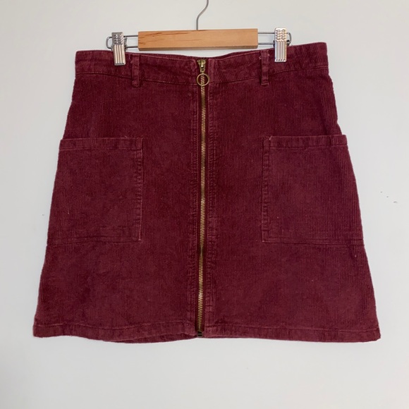 Altar’d State Maroon Corduroy Skirt - Picture 1 of 2
